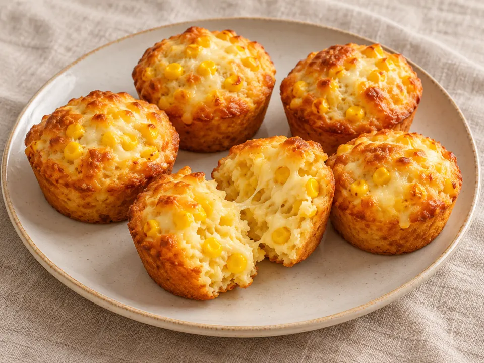 Ilustração de Muffins salgados de queijo e milho