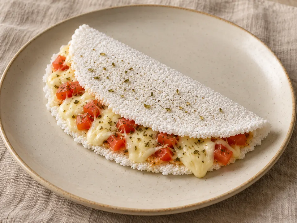 Ilustração de Tapioca de queijo e tomate