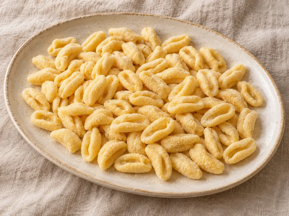 Ilustração de Cavatelli frescos de sêmola sem ovos